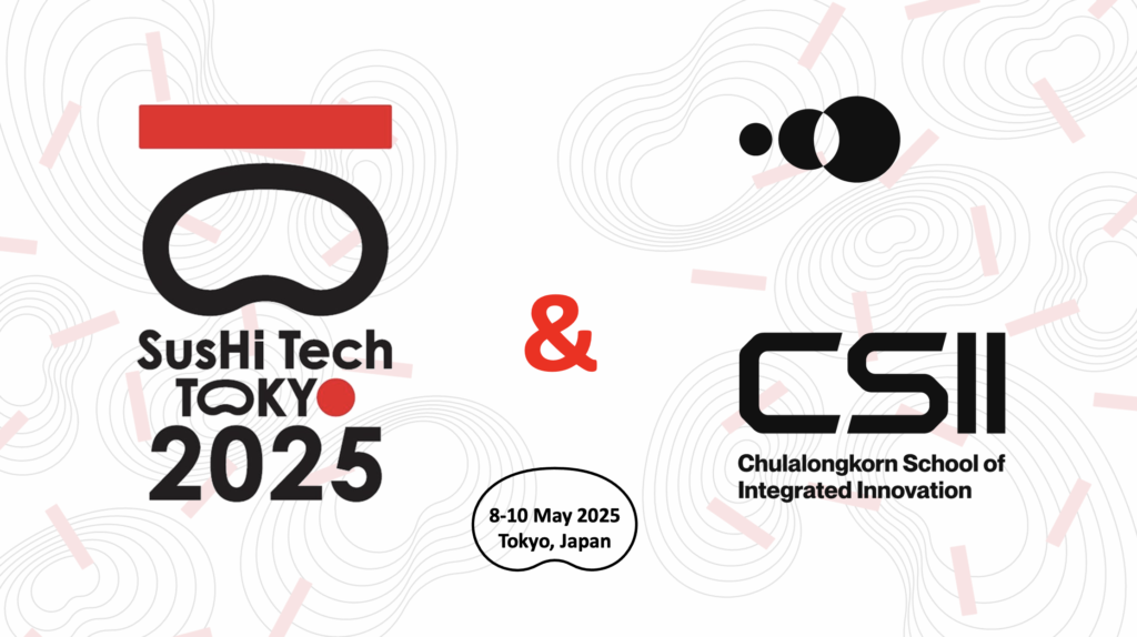 SusHi Tech Tokyo 2025 and CSII partnership announcement featuring both logos on a modern, tech-inspired background. Event details: May 8-10, 2025, in Tokyo, Japan.